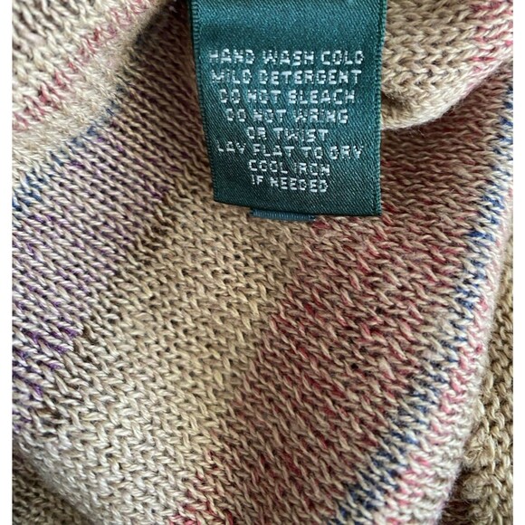 Lauren Ralph Lauren Women’s XL Striped Knit Sleeveless Sweater Tan Multi NWT - Picture 5 of 5